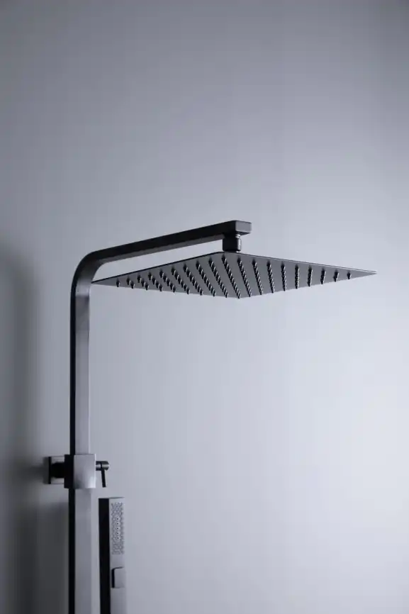 Душевая система Allen Brau Infinity 5.21029-31 для ванны с изливом, верхний и ручной душ, Черный матовый фото 5