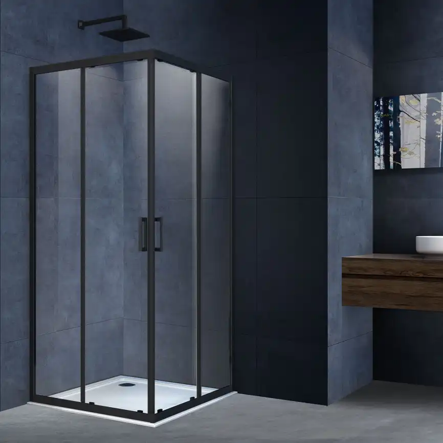Душевой уголок Vincea Alpha 90х90 VSS-3AL900CLB, профиль черный, стекло Прозрачное фото 1