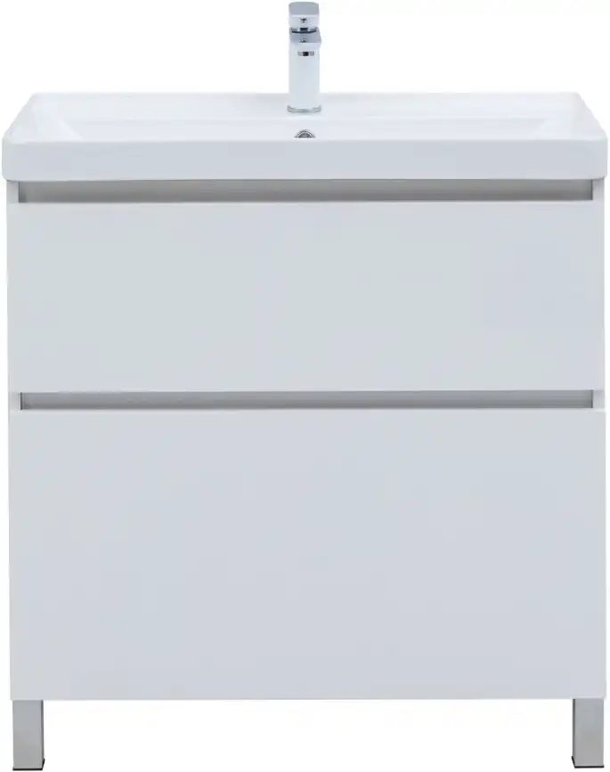 Тумба под раковину Aquanet Вега 80 напольная, белый глянец, 344123 фото 8