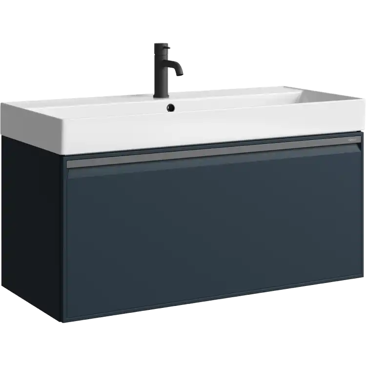 Тумба с раковиной подвесная Aqwella 5 Stars Pure 100 см, PUR0110GRM, цвет Серый фото 1