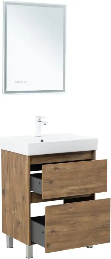 Тумба под раковину Aquanet Nova Lite 2.0 60 напольная, дуб рустикальный, 346343 фото 6