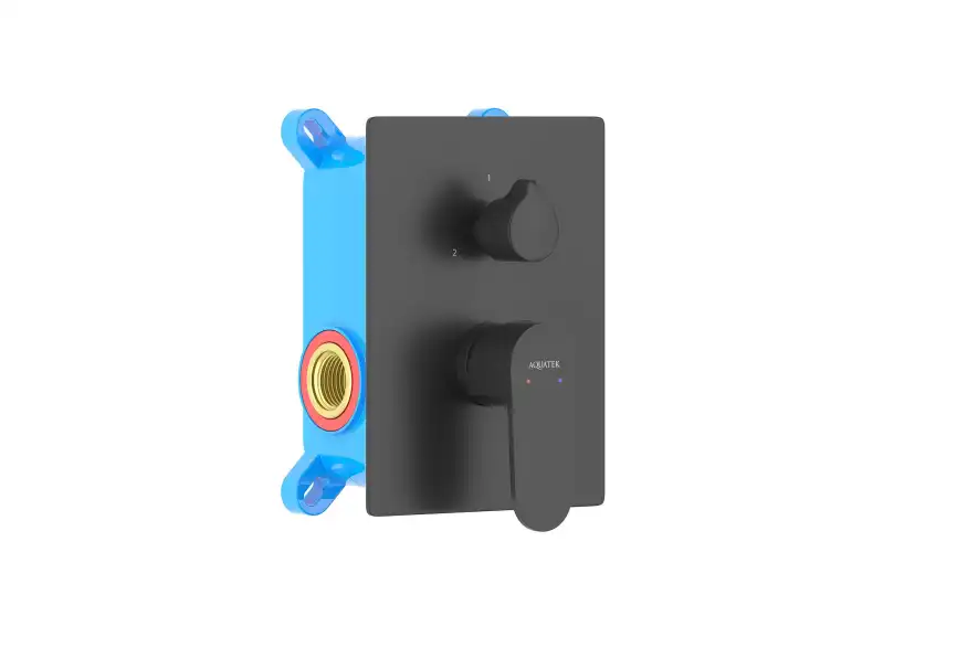 Смеситель для душа Aquatek Оберон AQ1246MB встраиваемый, с внутренней частью, Черный матовый фото 3