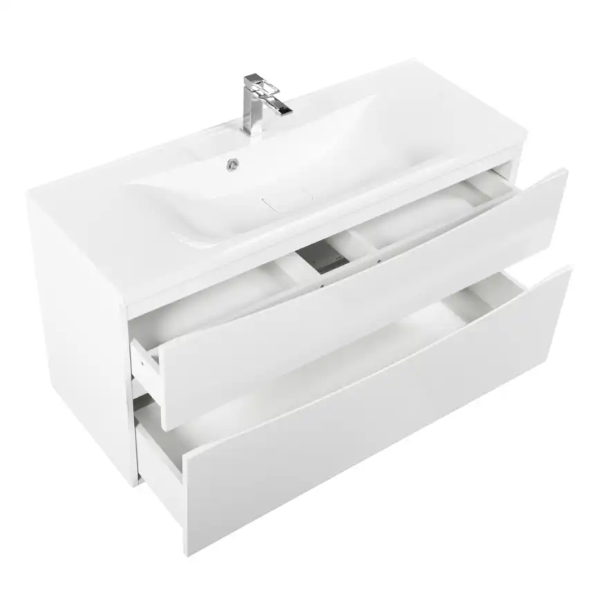 Тумба под раковину BelBagno MARINO-H60-1000-2C-SO-BL-P подвесная Bianco Lucido фото 7
