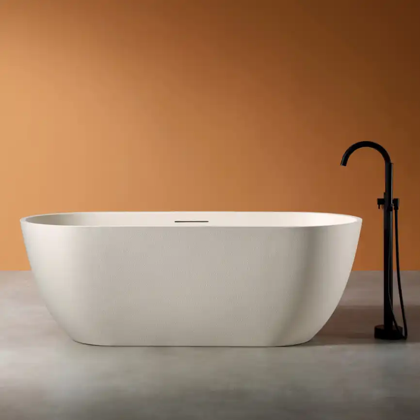 Ванна  Abber Frankfurt 170х75 AM9941MBE из искусственного камня, Светло-бежевая матовая фото 1