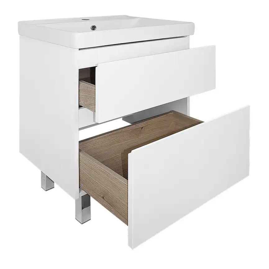 Тумба с раковиной Azario Мила 60 CS00091364, напольная, Белая матовая фото 3