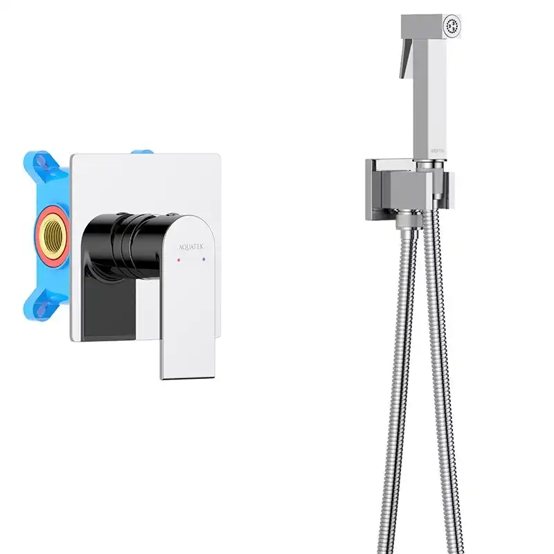 Гигиенический душ со смесителем Aquatek AQ1419CR однорычажный, Хром фото 1