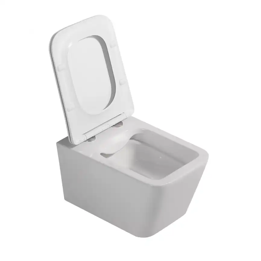 Подвесной унитаз ABBER Rechteck AC1201 белый, безободковый, с сиденьем микролифт фото 4