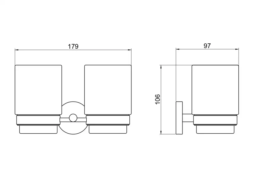 Стакан для ванной Aquatek Бетта AQ4617BGM двойной, Оружейная сталь фото 2