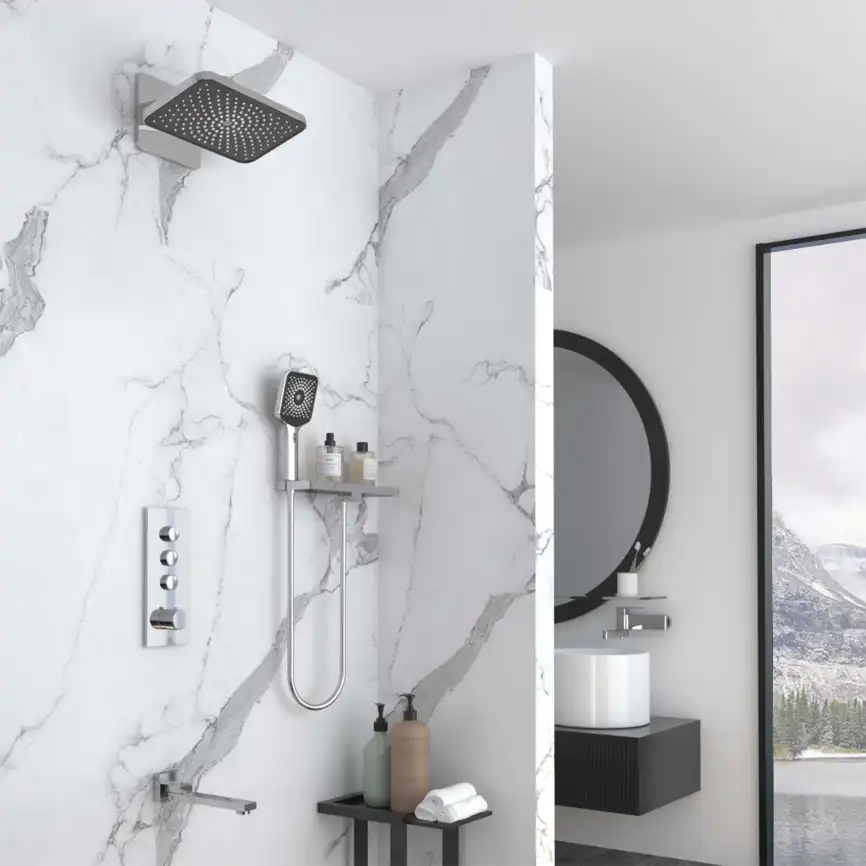 Душевая система  Vincea  VSFW-433TI4RCH VSFW-433TI4RCH  с термостатом, встраиваемая, хром фото 1