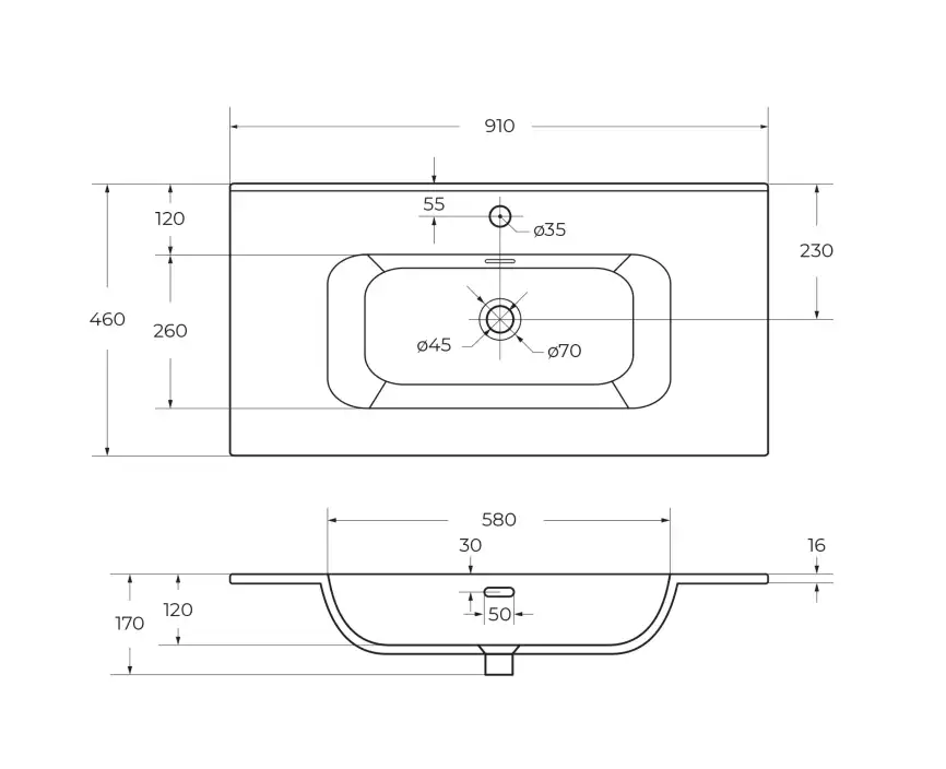 Керамическая раковина CEZARES CZR-8095-90 фото 4