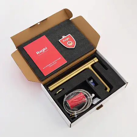 Смеситель для раковины Raglo R20.15.03 высокий, Золото матовое фото 12
