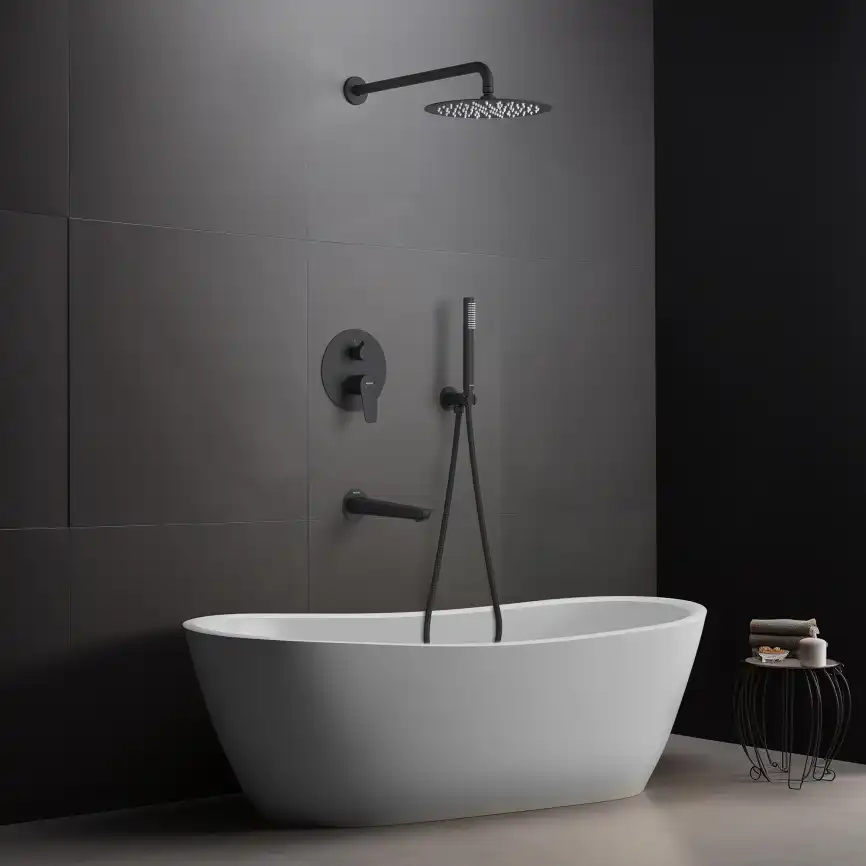 Душевая система Aquatek БЕТТА AQ1173MB, Черный матовый фото 9