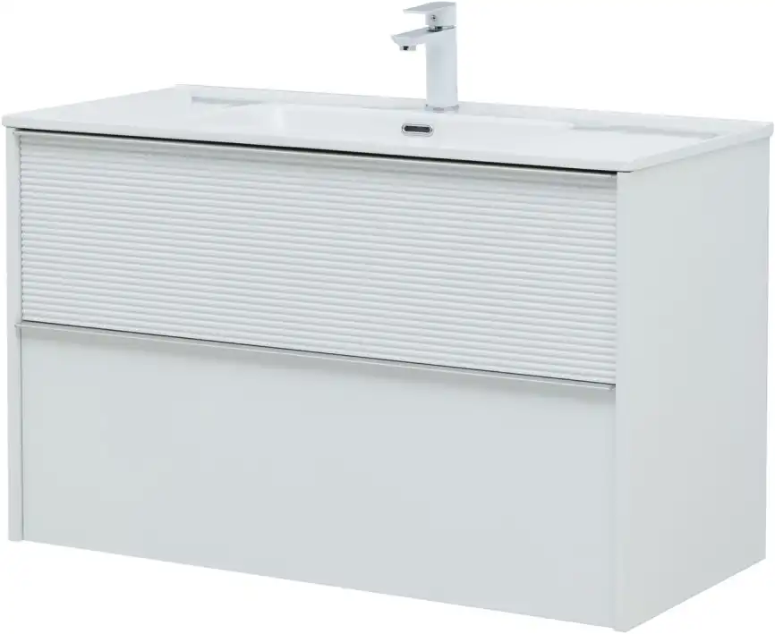 Тумба под раковину Aquanet Вита 100 белый матовый, подвесная, 330474 фото 12