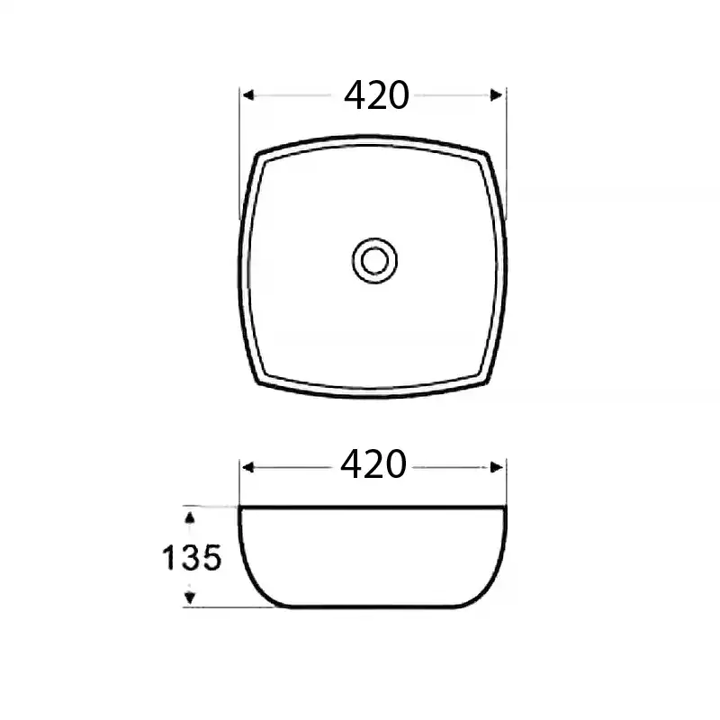 Раковина накладная Azario 420х420х135 AZ-2076 SP, цвет Белый фото 3