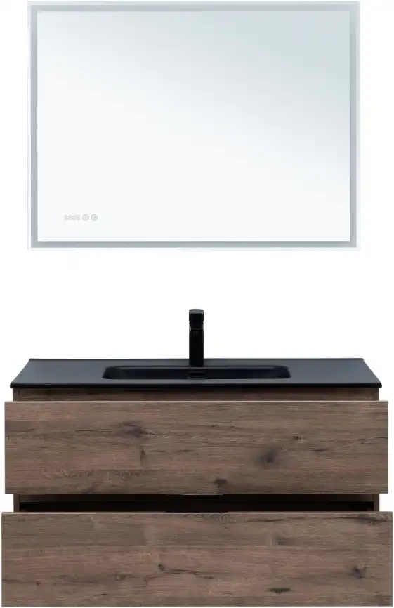 Тумба под раковину Aquanet Алвита New 100 2 ящика, дуб веллингтон табак 334188 фото 8