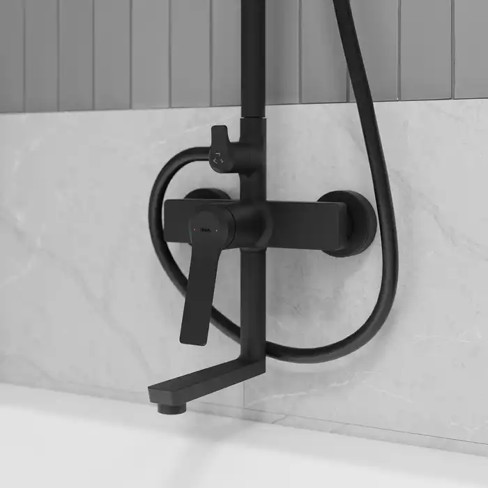 Душевая система IDDIS Parker PARBL3Fi06 для ванны с изливом цвет, Матовый черный фото 5