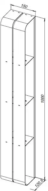 Полка Aquanet Магнум 15x100 сталь браш, вертикальная, 334114 фото 2