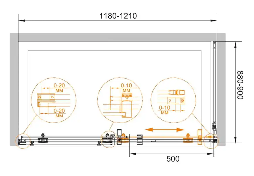 Душевой уголок CEZARES STYLUS-O-M-AH-1-120/90-C-Cr профиль Хром стекло Прозрачное фото 2