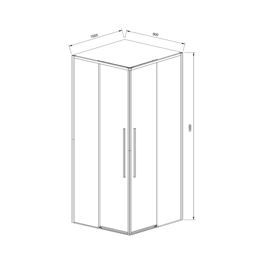Душевой уголок Vincea Slim-N 100х90 VSS-4SN9010CGB, дверь раздвижная, профиль черный, стекло тонированное фото 3