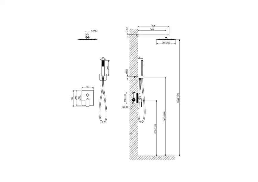 Душевая система Aquatek ЛИРА AQ1472CR для душа встраиваемая, Хром фото 3
