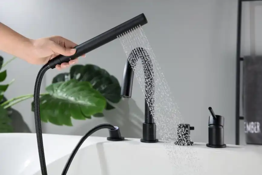 Смеситель на борт ванны Aquatek Европа AQ1348MB, однорычажный, с внутренней частью, Черный матовый фото 4