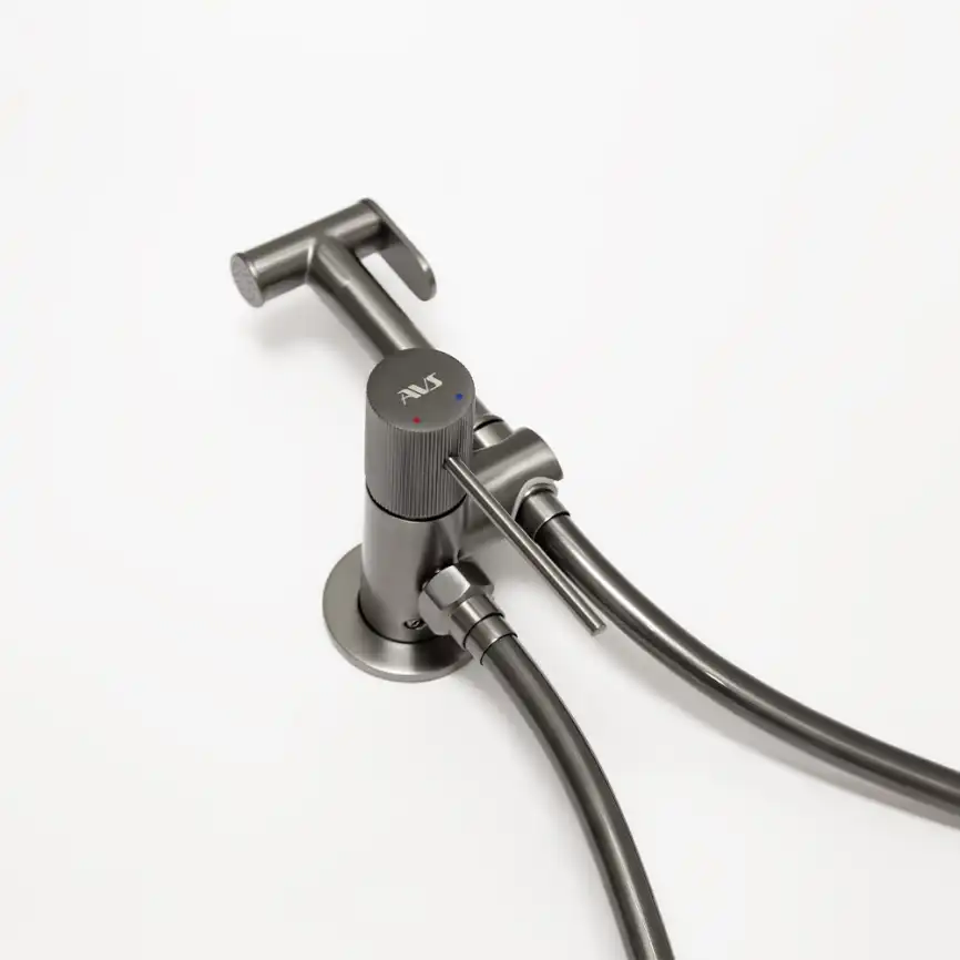Гигиенический душ со смесителем AVS Pulse 811-031-GM, оружейная сталь фото 5
