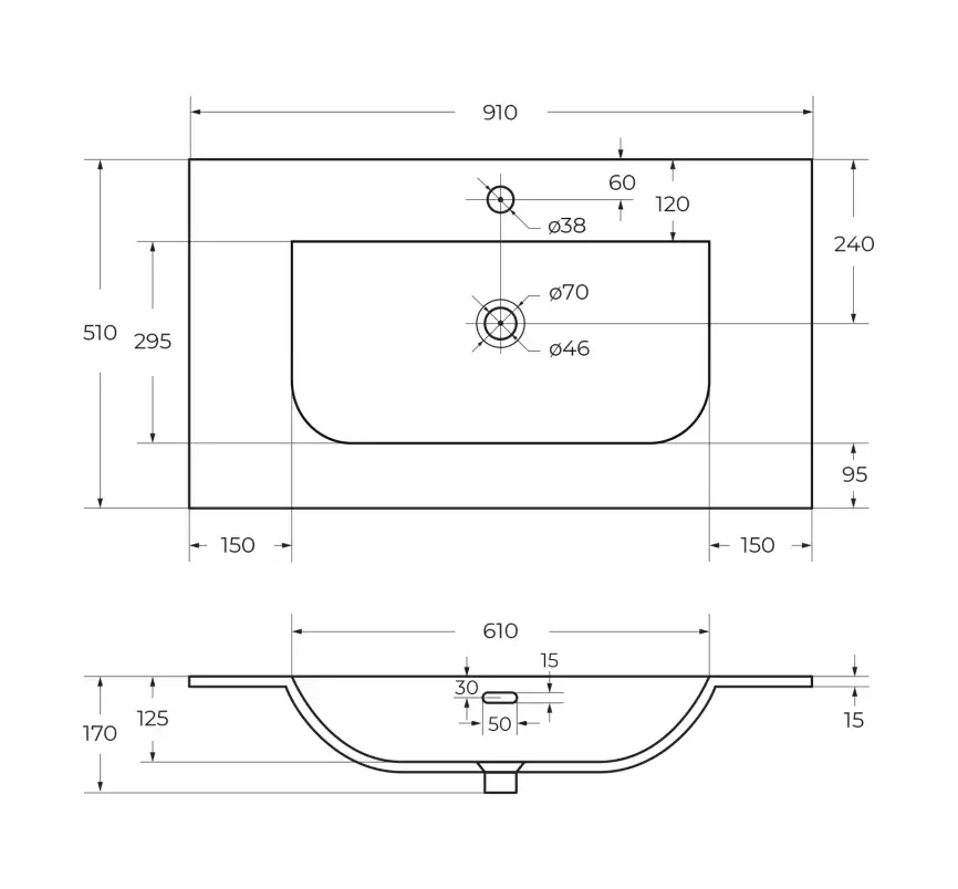 Керамическая раковина CEZARES CZR-8099-90/50 фото 4