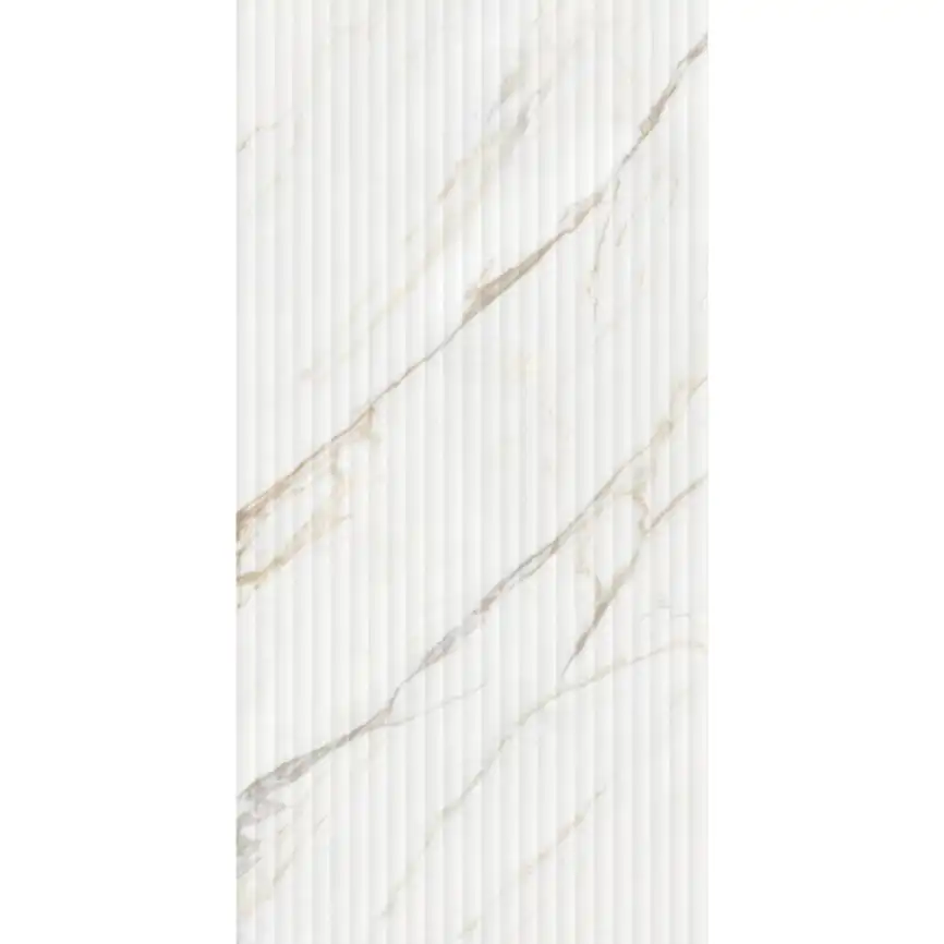 Керамогранит AVS by Italian Design Calacatta Arte Verticale 60x120 Moon Light Stone, белый фото 2