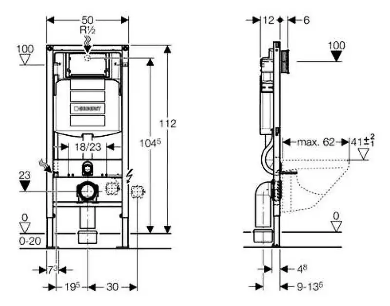 Инсталляция Geberit Duofix Sigma UP320 111.300.00.5 для унитаза со смывным бачком фото 4