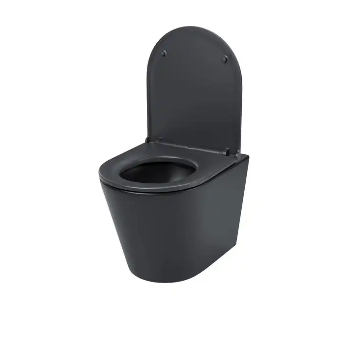 Унитаз подвесной IDDIS Calipso CALR3BMi25 безободковый, с сиденьем микролифт Черный матовый фото 2