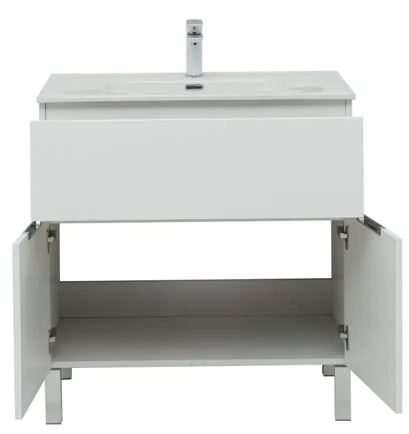 Тумба под раковину Aquanet Алвита New 80 1 ящик, 2 дверцы, белый матовый 277550 фото 6