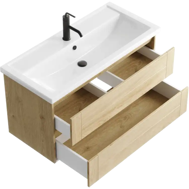Тумба с раковиной подвесная Aqwella Astrid 100 см, AST0110DD, цвет Дуб Давос фото 5