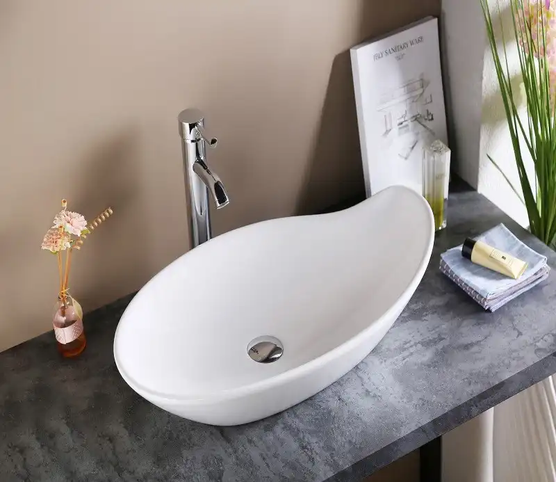 Раковина накладная CeramaLux 655х380х110 9052, цвет Белый фото 1