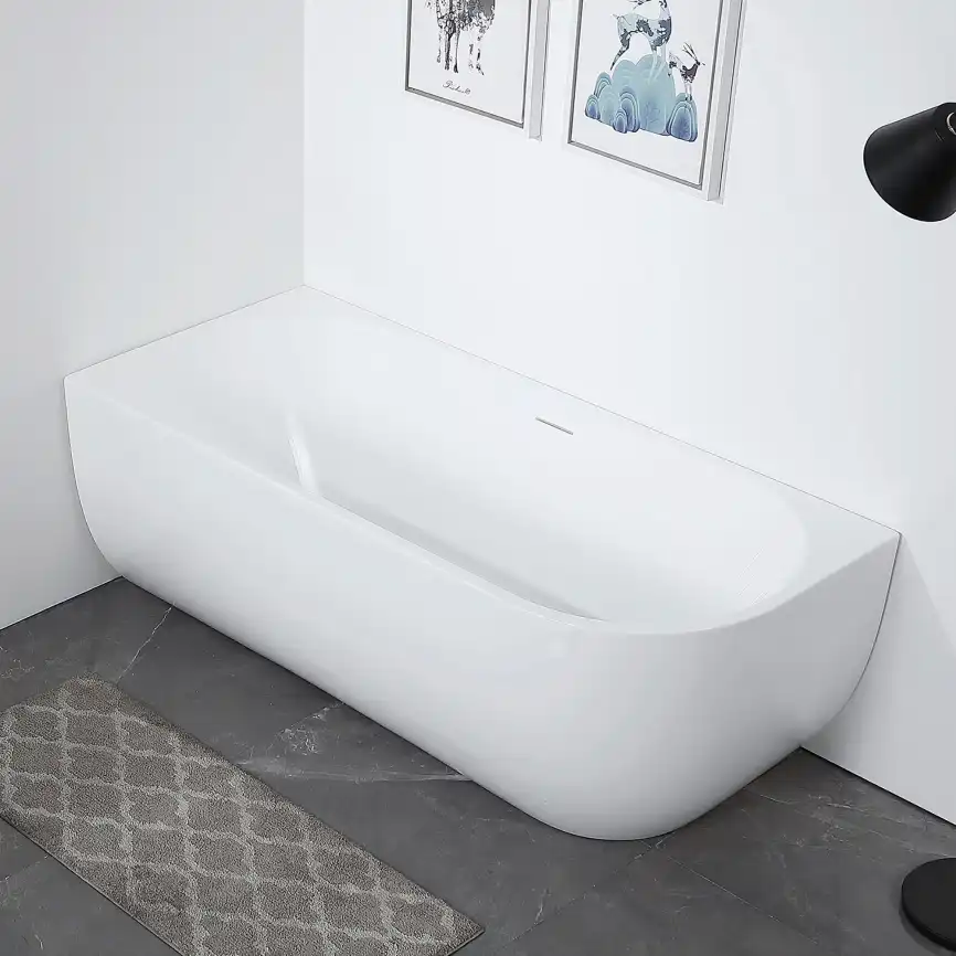 Акриловая ванна Abber 170х75 AB9315 L, отдельностоящая, Белая глянцевая фото 6