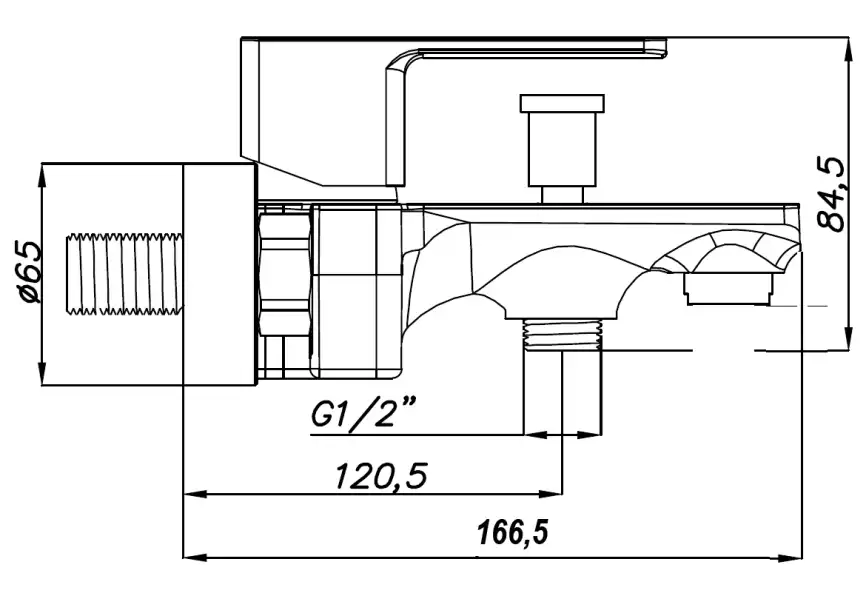 Смеситель для ванны Azario CADEO AZ-15940501, однорычажный, с коротким изливом, Хром фото 2