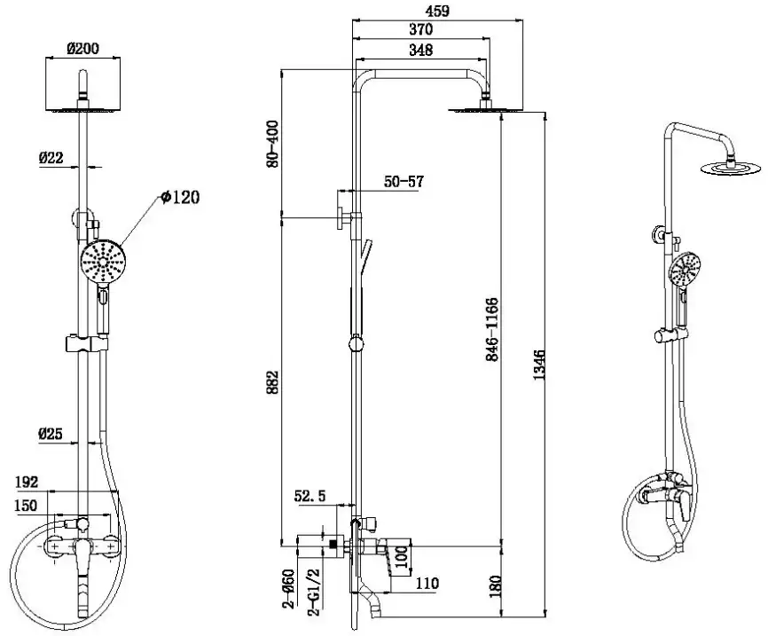 Душевая система Allen Brau Eclipse 5.E1007-00 хром фото 2