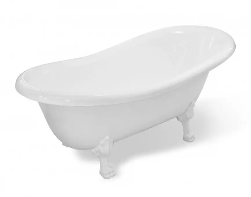 Ванна из искусственного мрамора Aquanet Family Stone Classic 160x80 с белыми ножками AQ-00368585 фото 1