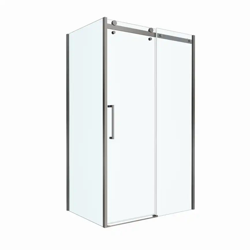 Душевой уголок BelBagno MARINO-2-AH-1-120/80-C-GM стекло прозрачное, профиль Оружейная сталь фото 9
