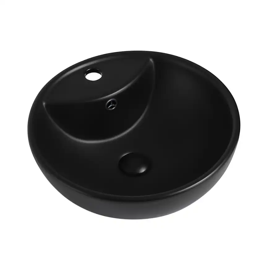 Раковина накладная ABBER BEQUEM 46х46х17,5 AC2101MB, круглая, черная матовая фото 2
