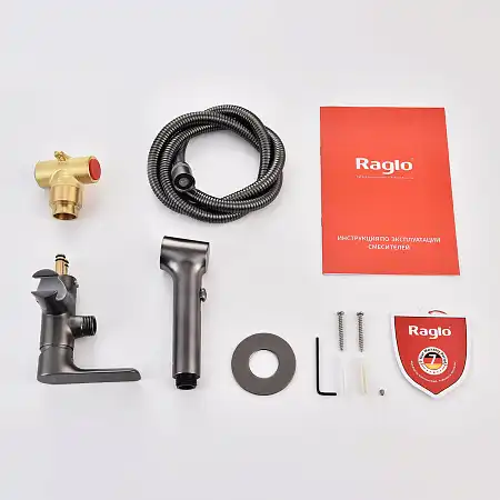 Смеситель с гигиеническим душем Raglo R03.52.09, Графит матовый фото 8