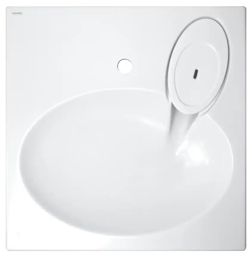 Раковина  Azario ELEGANCE 60х60 CS00078300  над стиральной машиной, из литьевого мрамора, Белая фото 2