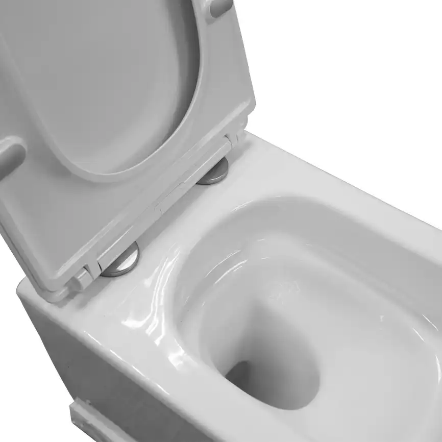 Подвесной унитаз Azario Armonia AZ-2403 безободковый, смыв Торнадо, в комплекте с сидением микролифт, Белый глянцевый фото 6