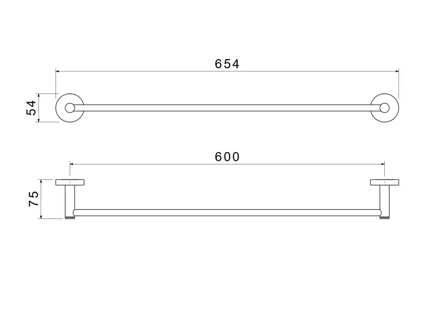Держатель полотенец 600 мм Aquatek Европа AQ4114MB, Черный матовый фото 2