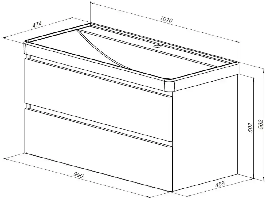 Тумба под раковину Aquanet Вега 100 белый глянец фото 2