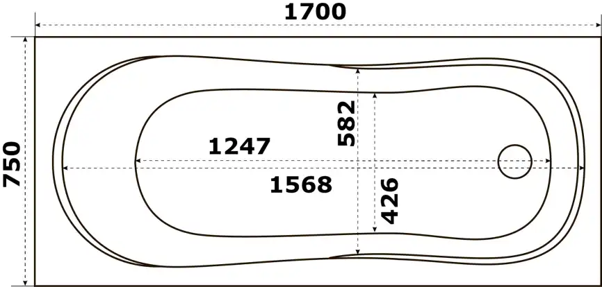 Акриловая ванна Azario Тенза 170х75 см, ТНВ0102, белая фото 5