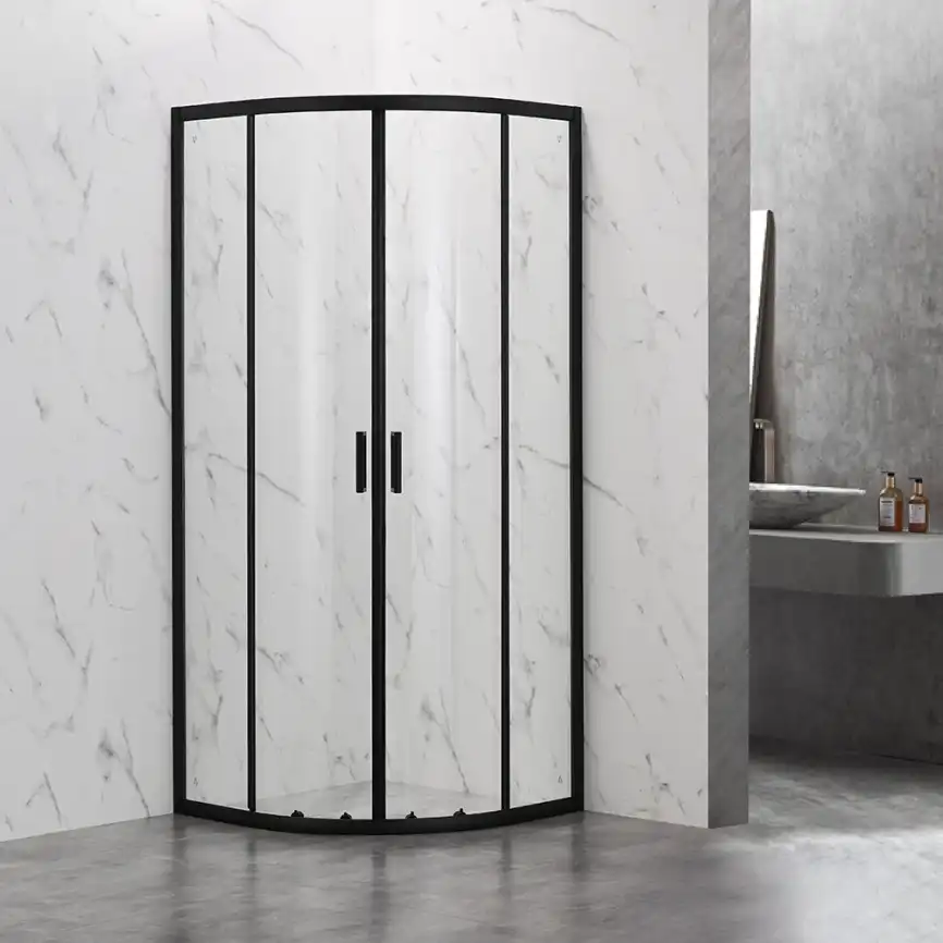 Душевой уголок Veconi Rovigo RV-202b 80х80х190, профиль Черный, стекло прозрачное (RV202B-80-01-C4) фото 1