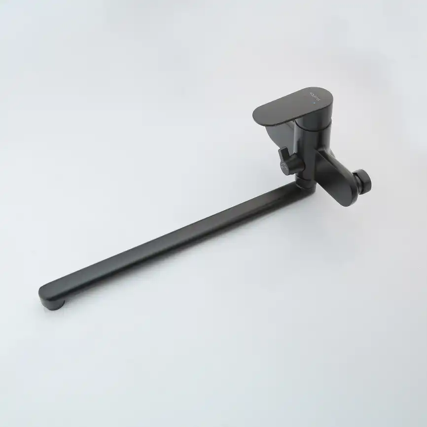 Смеситель для ванны Aquatek Ника AQ1842MB с длинным изливом, Черный матовый фото 4