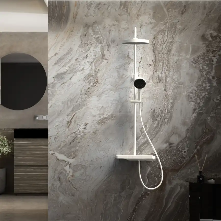 Душевая система  Vincea Inspire VSFS-3I12TW VSFS-3I12TW  с термостатом, белый матовый фото 1