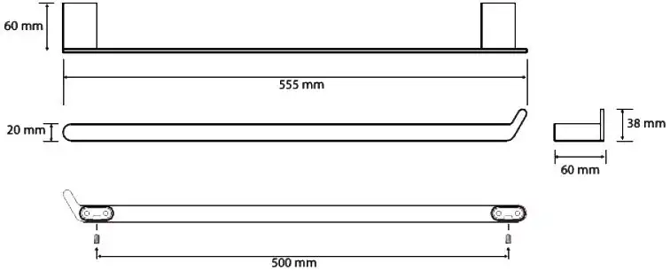 Полотенцедержатель 55,5 см BEMETA ORGANIC Хром 157104361 фото 2