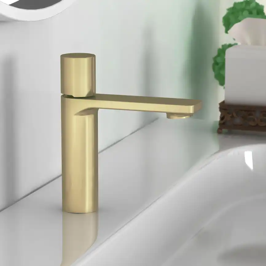 Смеситель для раковины Vincea Vogue VBF-4V3BG, брашированное золото фото 1